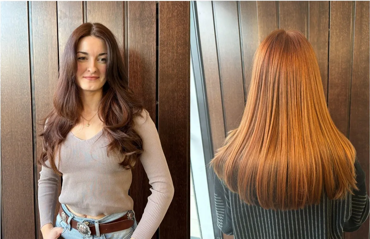 Beautifully styled long hair after a trim at Haku Blackrock
