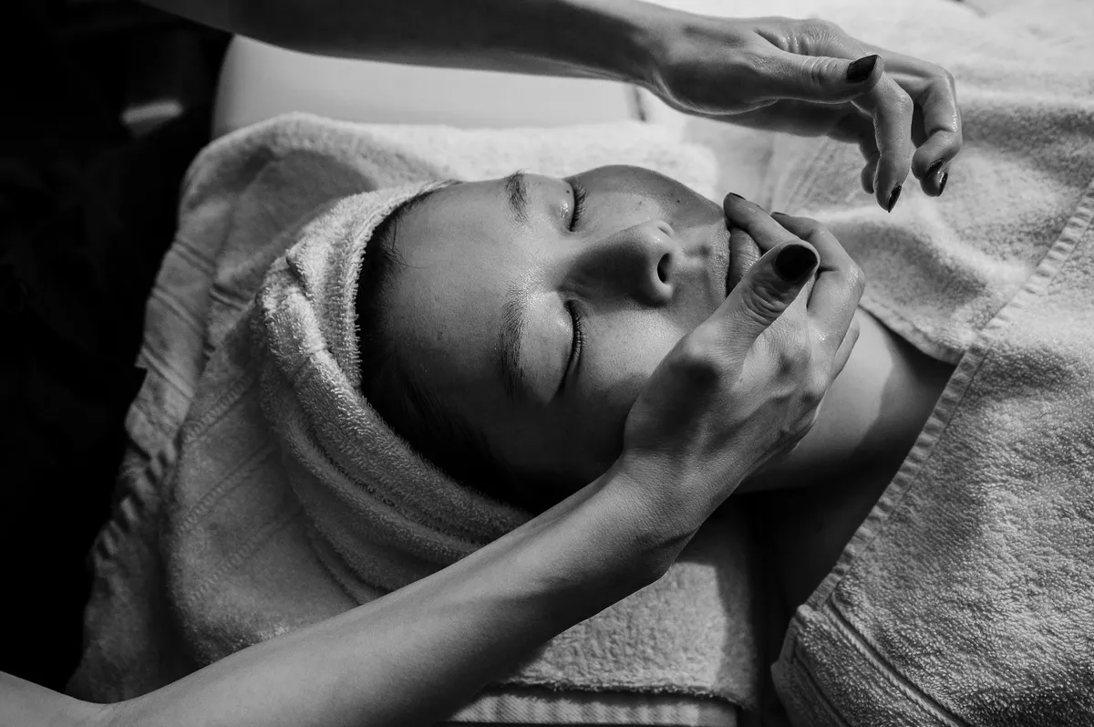 Facial treatment at Haku