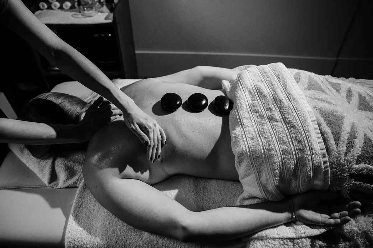 Hot stone massage treatment